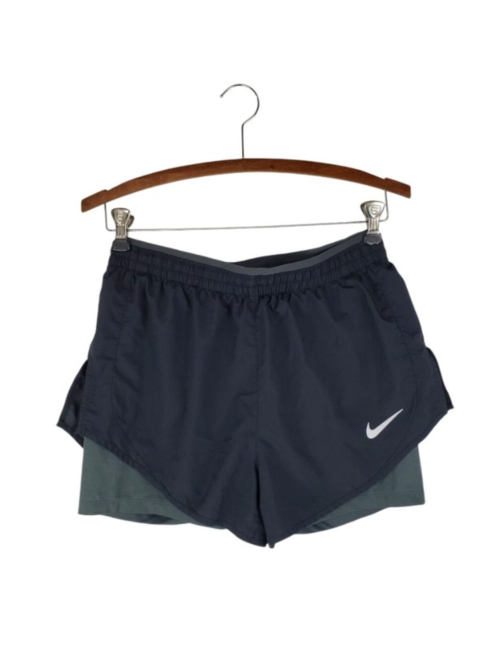 Nike Dri-Fit Running Shorts Lined Tight Layer Black Gray Womens Small